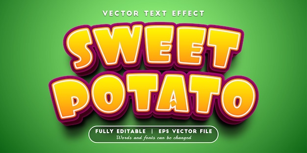 Sweet potato text effect with editable text style