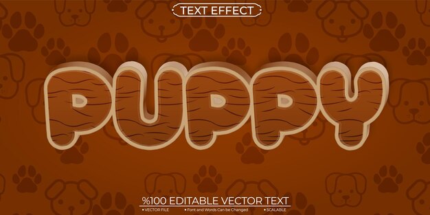 Sweet puppy editable and scalable text effect