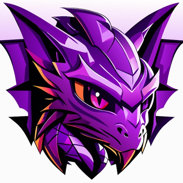 Sweet purple dragon vector illustration