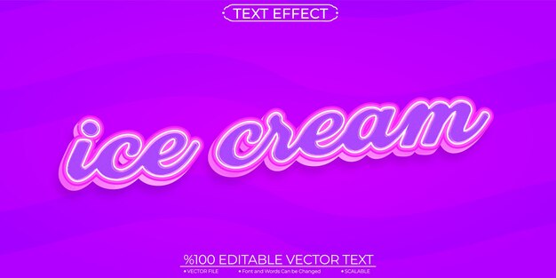 Sweet Purple Ice Cream bewerkbaar en schaalbaar teksteffect
