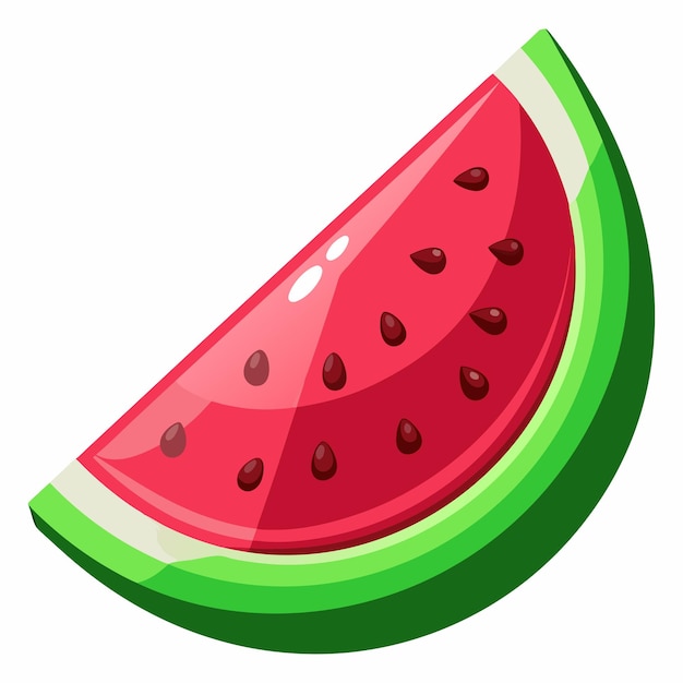 sweet red watermelon slice on white background