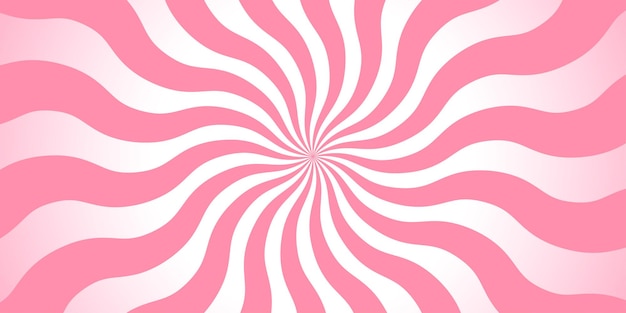 Sweet rotating cartoon Swirl or Whirlpool Candy Sunburst wallpaper Abstract cream sunbeams Pink