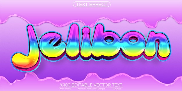 Vector sweet shiny jelibon editable and scalable vector text effect