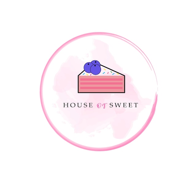 Sweet Shop logo template design vector. Cherry cake illustration.