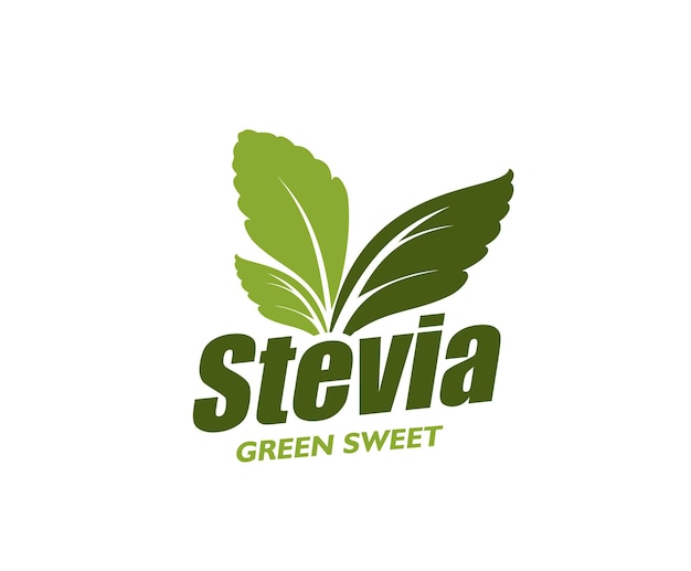 Vector sweet stevia leaves sweetener sugar substitute