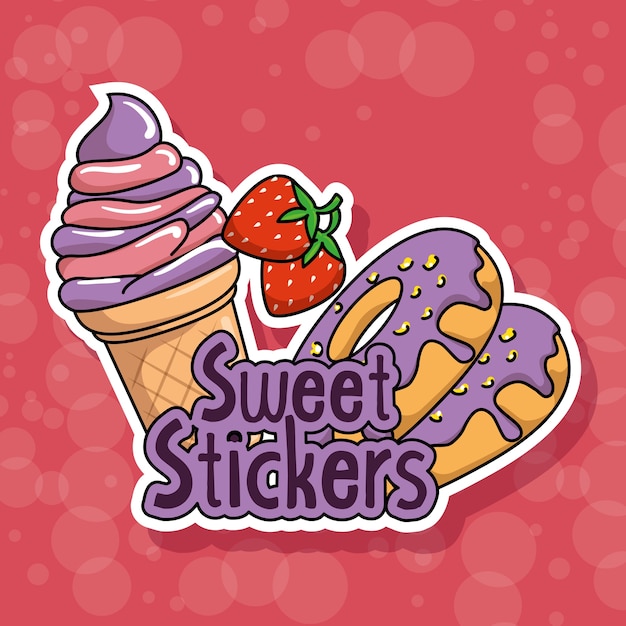 Sweet stickers pop art