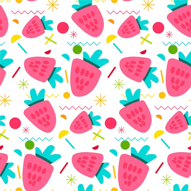 Sweet strawberry seamless pattern