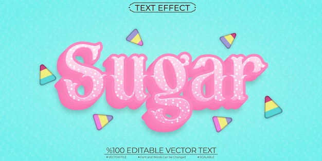 Sweet Sugar bewerkbaar en schaalbaar vectorteksteffect