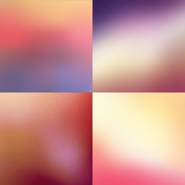 Vector sweet summer blurred background set