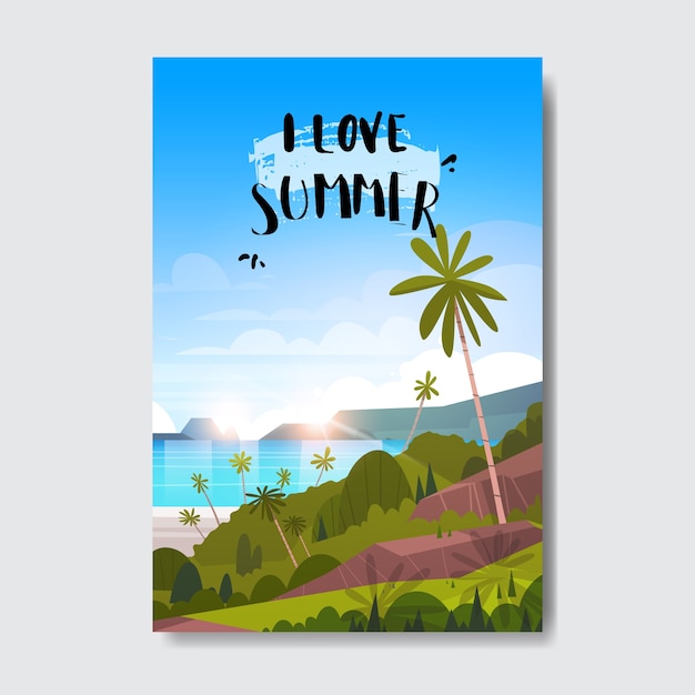 Vector sweet summer landscape palm tree beach badge