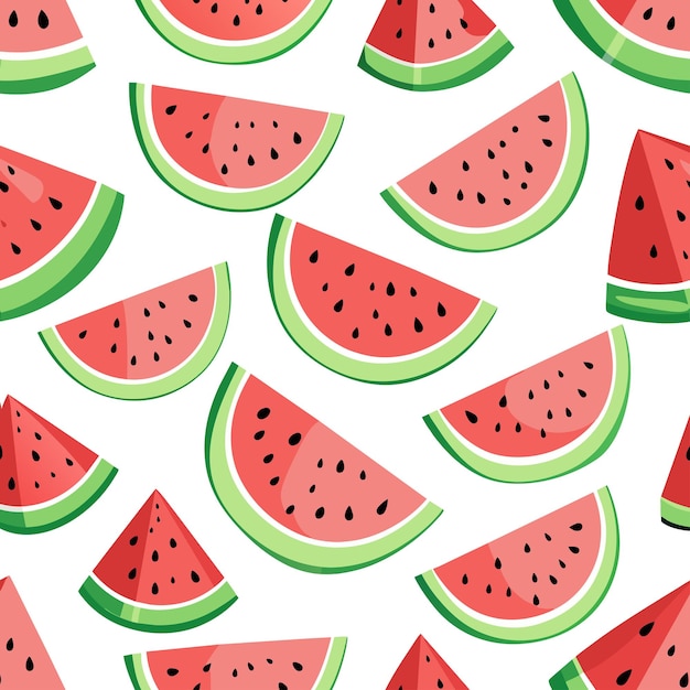 Sweet summer seamless pattern with watermelon slices background