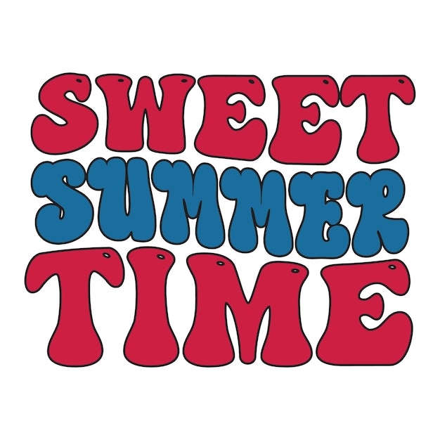 Vector a sweet summer time text with the word sweet on the top.