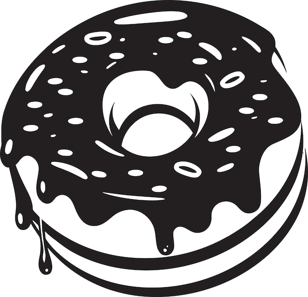 Vector sweet swirls donut emblem design confectionery charisma iconic donut vector