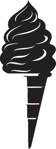 Emblema del cono di gelato sweet swirls frozen symphony logo nero cone