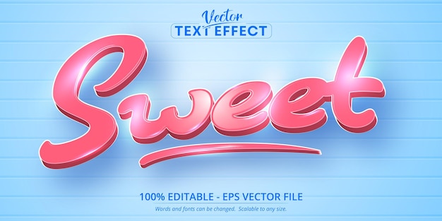 Sweet text, cartoon style editable text effect