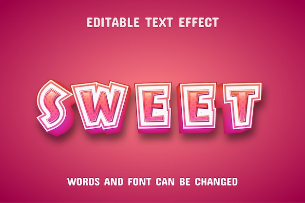 Vector sweet text editable text effect