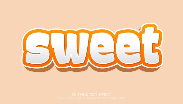 Vector sweet text effect template editable design for business logo and brand