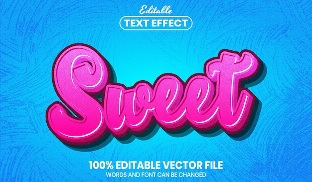 Sweet text, font style editable text effect