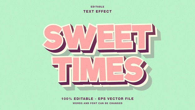 Sweet times bewerkbaar teksteffect
