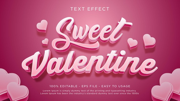 Sweet valentine text style effect