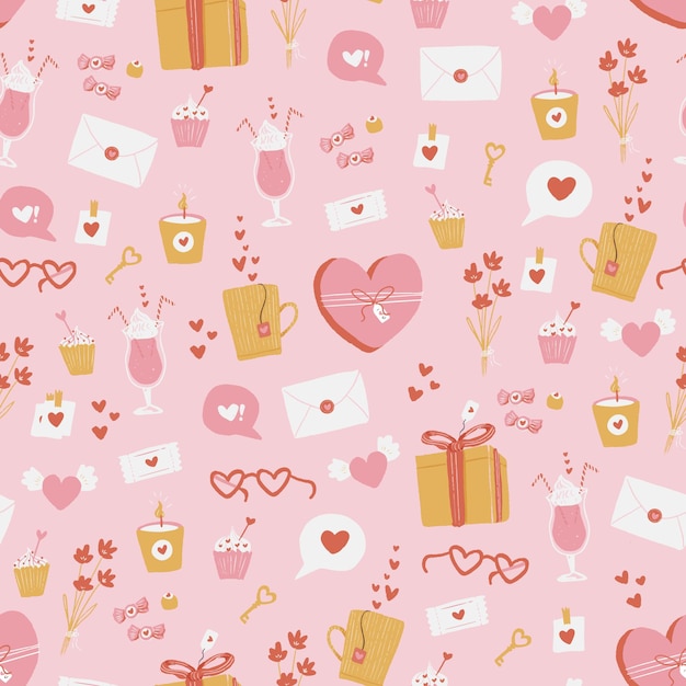 Sweet valentines seamless pattern