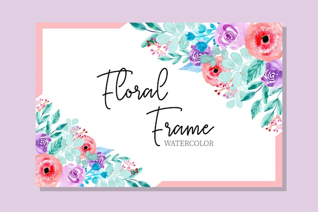 Vector sweet watercolor floral frame