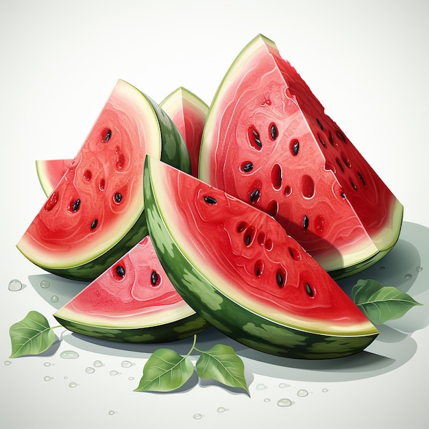Sweet watermelon fresh summer green vector tasty fruit organic red slice vegetarian melo