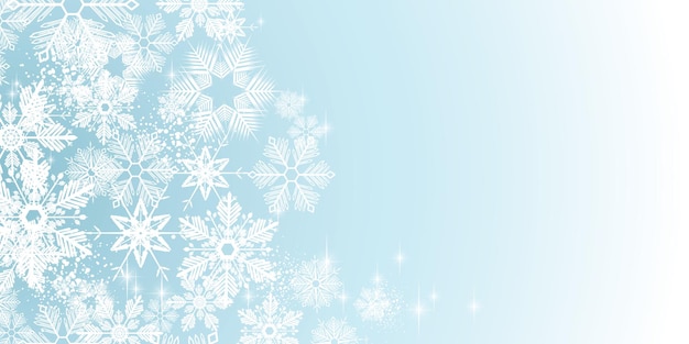 Vector sweet winter white snowflakes full background