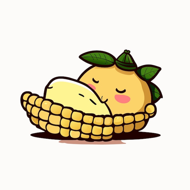 sweetcorn sleep vector illustration cartoon