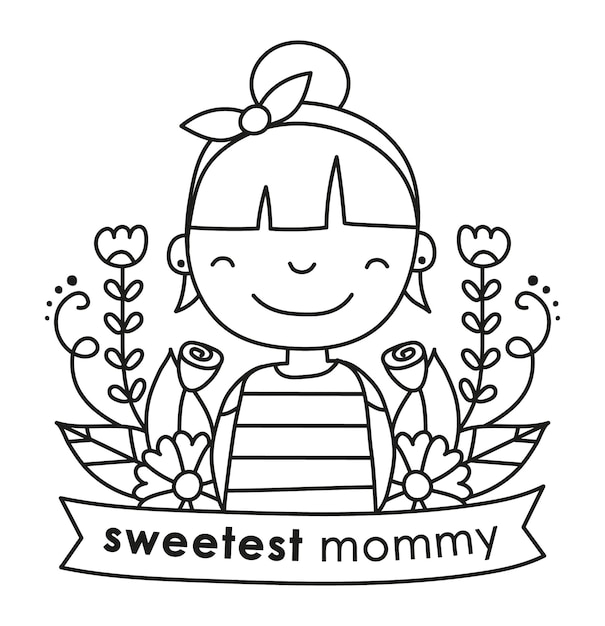 Sweetest mommy vector illustration