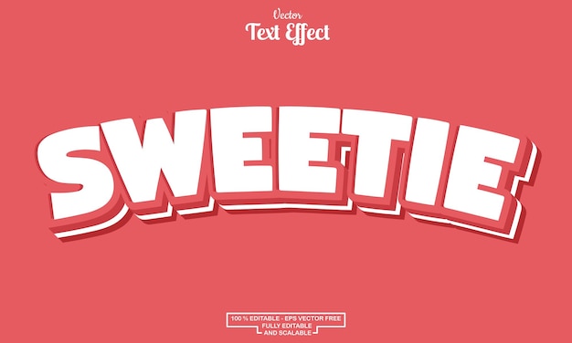 sweetie  modern cartoon editable text effect design