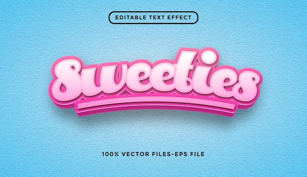 Sweeties編集可能なテキスト効果プレミアムベクトル