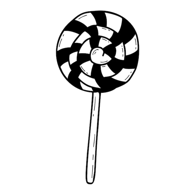 Sweetness Lollipop candy Hand drawing in doodle style