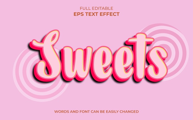 Vector sweets 3d text style effect