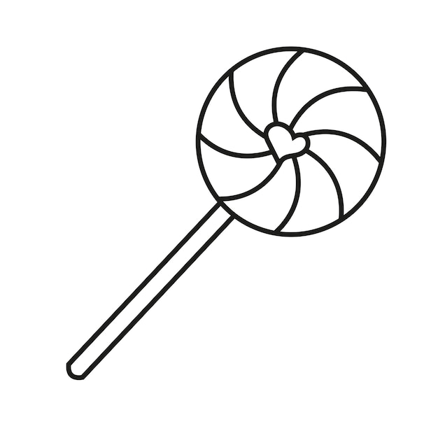 Sweets candies lollipop Isolated doodle Outline vector illustration Icon sweet concept