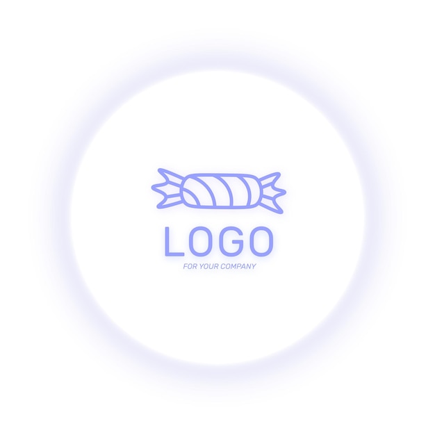 Логотип сладостей Candy для веб-дизайна или компании Contour изолированное векторное изображение на белом фоне