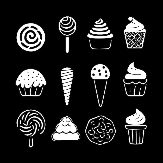 Минималистская и плоская векторная иллюстрация логотипа Sweets