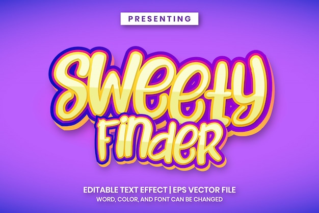 Sweety finder - мультфильм комический логотип стиль редактируемый текст