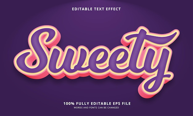 Sweety text style editable text effect