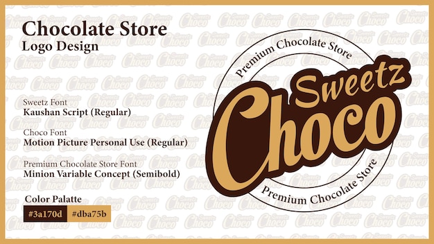 Vettore vettore di progettazione del logo di sweetz choco con testi