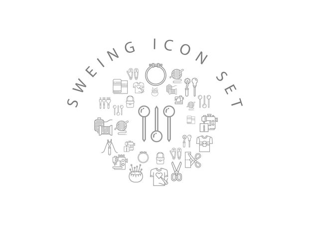 Sweing icon set design