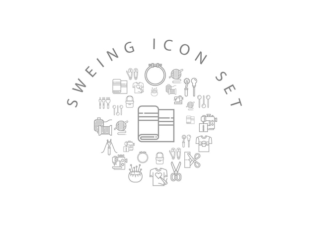 Sweing icon set design