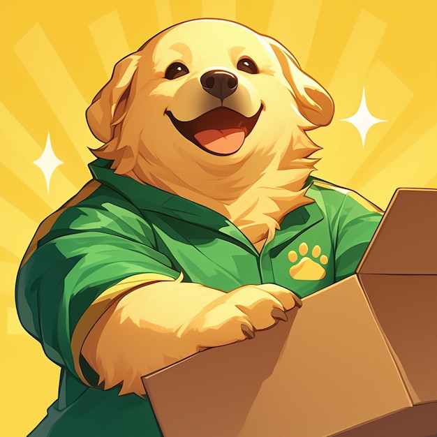 Vector a swift dog delivery cartoon style