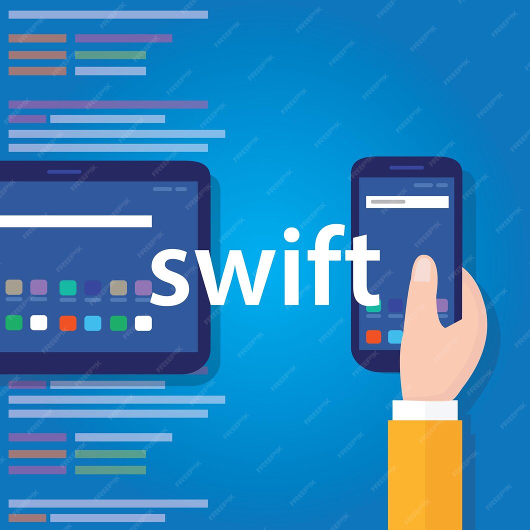 Premium Vector | Swift mobile application programming language coding ...