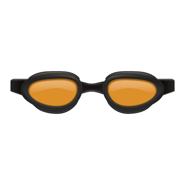 Swim glasses mockup Realistic illustration of swim glasses vector mockup for web design isolated on white background