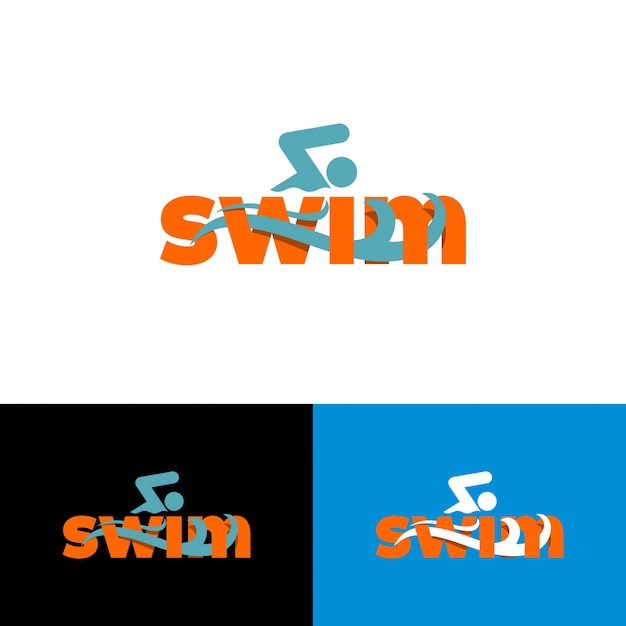 Вектор Дизайн логотипа плавать