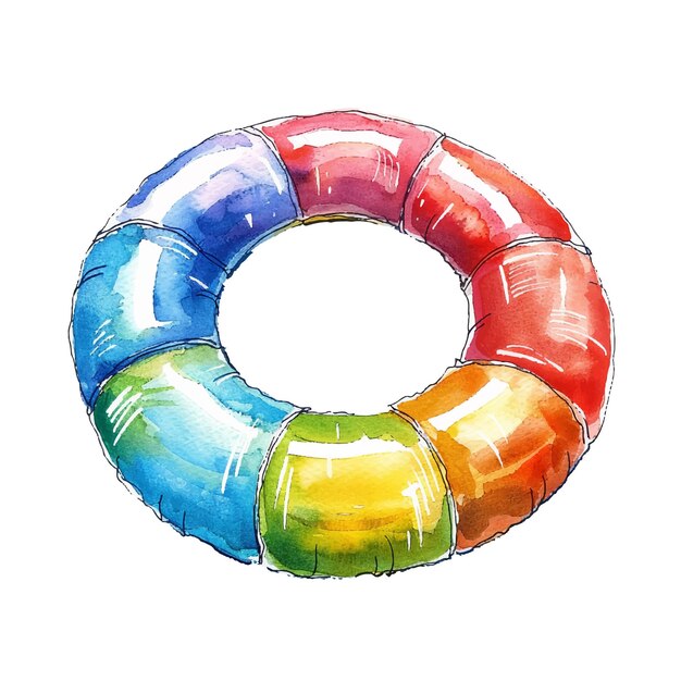 swim ring vector illustration in watercolour style