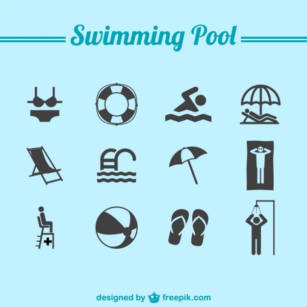 Vector swiming pool icons