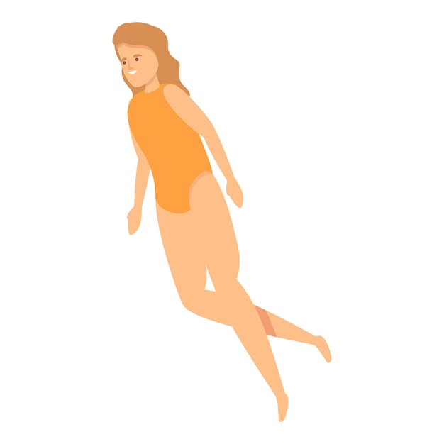 Vector swimmer girl icon cartoon vector swim pool female diver