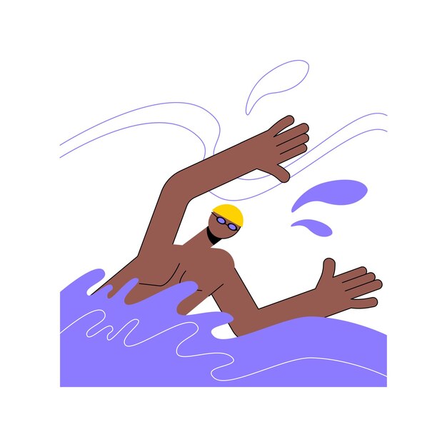 Vector swimming abstract concept vector illustration